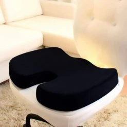 LITZEE Coussin De Siège, Coussin De Siège Orthopédique Haut De Gamme Pour Le Bureau Et La Voiture Inclus, Coussin De Chaise En Filet Respirant Pour Le Coccyx, Noir , Soulagement De La Pression Ergonomique, Café -France Coussin et housse de coussin Soldes Boutique 51547385 5