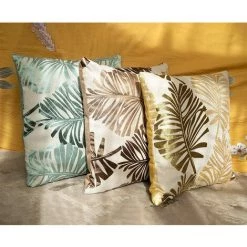 LITZEE Lot De 2 Housse De Coussin 45x45cm,Taie D'oreiller Decoratif Canapé Lin, Sans Rembourrage, Pour Voiture Salon Chambre à Coucher Bureau, Jaune (pas De Noyau D'oreiller) -France Coussin et housse de coussin Soldes Boutique 51554122 4