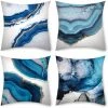 LITZEE Taie D'oreiller, Set De 4 Housse De Coussin, Taies D'oreiller Décoratives En Lin, Couvre-oreiller Intérieur Extérieur Imperméable, Housse De Coussin Pour Banc Canapé Salon Décor 45 X 45 Cm (Océan) (pas De Noyau D'oreiller)