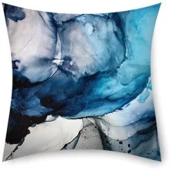 LITZEE Taie D'oreiller, Set De 4 Housse De Coussin, Taies D'oreiller Décoratives En Lin, Couvre-oreiller Intérieur Extérieur Imperméable, Housse De Coussin Pour Banc Canapé Salon Décor 45 X 45 Cm (Océan) (pas De Noyau D'oreiller) -France Coussin et housse de coussin Soldes Boutique 51554505 5