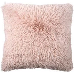 THE HOME DECO FACTORY Coussin Poils Longs Rose 40 X 40 Cm Rose - Rose