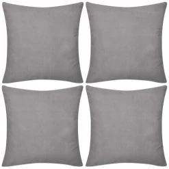 YOUTHUP Housses De Coussin 4 Pcs Coton Gris 50 X 50 Cm - Gris