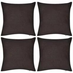 YOUTHUP 4 Housses De Coussin En Coton 50 X 50 Cm Marron - Brun