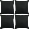 YOUTHUP Housse De Coussin 4 Pcs Lin Noir 50 X 50 Cm - Noir