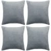 YOUTHUP Housse De Coussin 4 Pcs Velours 50 X 50 Cm Gris - Gris