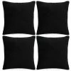 YOUTHUP Housse De Coussin 4 Pcs Velours 40 X 40 Cm Noir - Noir