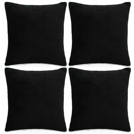 YOUTHUP Housse De Coussin 4 Pcs Velours 40 X 40 Cm Noir - Noir 1 YOUTHUP Housse De Coussin 4 Pcs Velours 40 X 40 Cm Noir - Noir