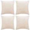 YOUTHUP Housse De Coussin 4 Pcs Velours 50 X 50 Cm Blanc Cassé - Blanc