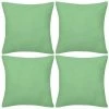 YOUTHUP Housses De Coussin 4 Pcs Coton Vert Pomme 80x80 Cm - Vert