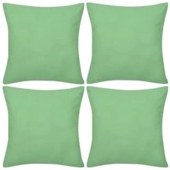 YOUTHUP Housses De Coussin 4 Pcs Coton Vert Pomme 80x80 Cm - Vert