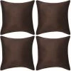 YOUTHUP Housse De Coussin 4 Pcs 50x50 Cm Polyester Faux Daim Marron - Brun
