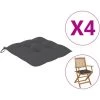 YOUTHUP Coussins De Chaise 4 Pcs Anthracite 40x40x7 Cm Tissu - Anthracite