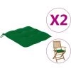 YOUTHUP Coussins De Chaise 2 Pcs Vert 40x40x7 Cm Tissu - Vert