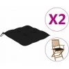 YOUTHUP Coussins De Chaise 2 Pcs Noir 40x40x7 Cm Tissu - Noir