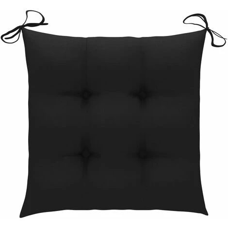YOUTHUP Coussins De Chaise 2 Pcs Noir 40x40x7 Cm Tissu - Noir 2 YOUTHUP Coussins De Chaise 2 Pcs Noir 40x40x7 Cm Tissu - Noir – Image 2