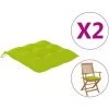 YOUTHUP Coussins De Chaise 2 Pcs Vert Vif 40x40x7 Cm Tissu - Vert