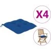 YOUTHUP Coussins De Chaise 4 Pcs Bleu 40x40x7 Cm Tissu - Bleu