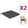 YOUTHUP Coussins De Chaise 2 Pcs Anthracite 50x50x7 Cm Tissu - Anthracite