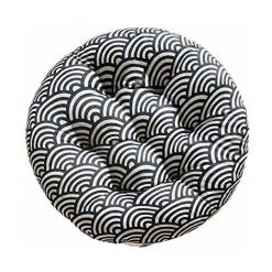 QERSTA Galette De Chaise Ronde, 100% Coton Et Lin - Confortables - Coussins épais Et Respirants 40 * 40 * 6cm