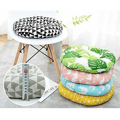 QERSTA Galette De Chaise Ronde, 100% Coton Et Lin - Confortables - Coussins épais Et Respirants 40 * 40 * 6cm 4 QERSTA Galette De Chaise Ronde, 100% Coton Et Lin - Confortables - Coussins épais Et Respirants 40 * 40 * 6cm – Image 4