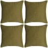 Topdeal Housses De Coussin 4 Pcs Aspect De Lin Vert 50x50 Cm
