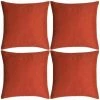 Topdeal Housses De Coussin 4 Pcs Aspect De Lin Terre-cuite 80x80 Cm
