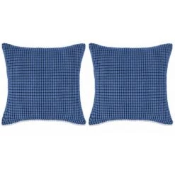 Topdeal Jeu De Coussin 2 Pcs Velours 45 X 45 Cm Bleu