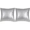 Topdeal Jeu De Coussin 2 Pcs PU 60 X 60 Cm Argenté