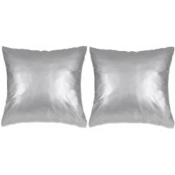 Topdeal Jeu De Coussin 2 Pcs PU 60 X 60 Cm Argenté