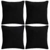 Topdeal Housses De Coussin 4 Pcs Tissu 40x40 Cm Noir