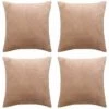 Topdeal Housses De Coussin 4 Pcs Tissu 40x40 Cm Beige