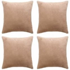 Topdeal Housses De Coussin 4 Pcs Tissu 40x40 Cm Beige