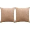 Topdeal Coussins 2 Pcs Tissu 45x45 Cm Beige