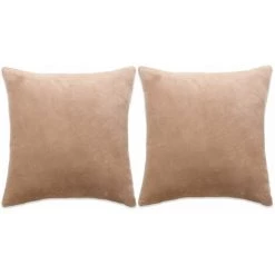 Topdeal Coussins 2 Pcs Tissu 45x45 Cm Beige