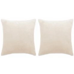 Topdeal Coussins 2 Pcs Tissu 60x60 Cm Blanc Cassé