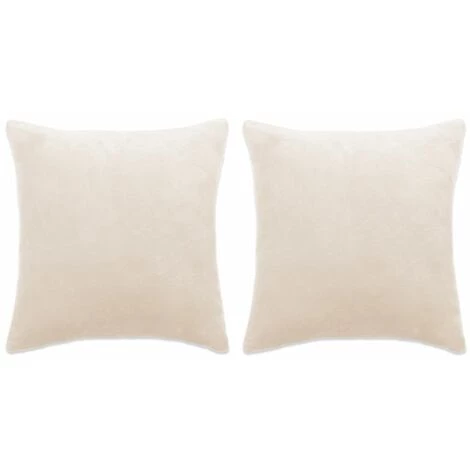 Topdeal Coussins 2 Pcs Tissu 60x60 Cm Blanc Cassé 1 Topdeal Coussins 2 Pcs Tissu 60x60 Cm Blanc Cassé