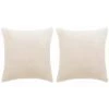 Topdeal Coussins 2 Pcs Tissu 45x45 Cm Blanc Cassé