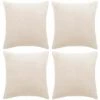Topdeal Housses De Coussin 4 Pcs Tissu 40x40 Cm Blanc Cassé