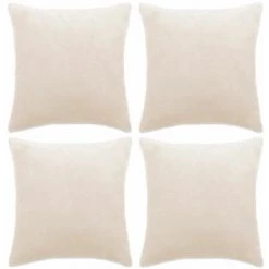 Topdeal Housses De Coussin 4 Pcs Tissu 40x40 Cm Blanc Cassé