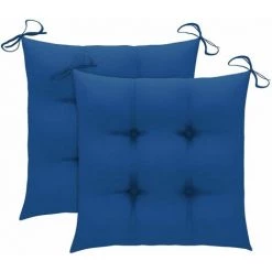 Topdeal Coussins De Chaise 2 Pcs Bleu Clair 40x40x7 Cm Tissu FF314872_FR