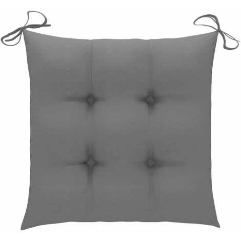 Topdeal Coussins De Chaise 2 Pcs Gris 50x50x7 Cm Tissu FF314899_FR 2 Topdeal Coussins De Chaise 2 Pcs Gris 50x50x7 Cm Tissu FF314899_FR – Image 2