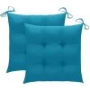 Topdeal Coussins De Chaise 2 Pcs Bleu 50x50x7 Cm Tissu FF314926_FR