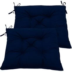 STILISTA® Lot De Deux Coussins De Chaise – Intérieur Ou Extérieur- Jardin, Balcon Ou Terrasse - 40 X 40 X 8 Cm – Bleu