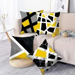 GUAZHUNIFR Lot De 4 Housses De Coussins Home Canapé Maison Voiture Décoratif Taies D'oreillers Pillowcases,45*45 Cm Guazhuni -France Coussin et housse de coussin Soldes Boutique 52532027 4
