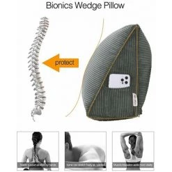 VERCART Coussin De Lecture Compensé, Triangulaire Coussin à Coins, Gros Coussin Canapé, Traversin Tête De Lit Support Arrière, Oreiller Cervical Dossier De Soutien Lombaire, Velours Côtelé, Gris 45cm - Gris -France Coussin et housse de coussin Soldes Boutique 52556796 4