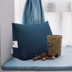 VERCART Coussin De Lecture Compensé, Triangulaire Coussin à Coins, Gros Coussin Canapé, Traversin Tête De Lit Support Arrière, Oreiller Cervical Dossier De Soutien Lombaire, Velours 45cm Bleu Foncé - Bleu -France Coussin et housse de coussin Soldes Boutique 52556857 5