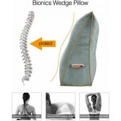 VERCART Coussin De Lecture Compensé, Triangulaire Coussin à Coins, Gros Coussin Canapé, Traversin Tête De Lit Support Arrière, Oreiller Cervical Dossier De Soutien Lombaire, Velours Gris 160cm - Gris -France Coussin et housse de coussin Soldes Boutique 52556868 3