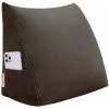 VERCART Coussin De Lecture Compensé, Triangulaire Coussin à Coins, Gros Coussin Canapé, Traversin Tête De Lit Support Arrière, Oreiller Cervical Dossier De Soutien Lombaire, Velours 45cm Café - Marron