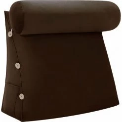 VERCART Coussin De Lecture Incliné Oreiller Traversin Compensé Soutien Dos Triangulaire Coussin à Coins Support Lombaire Avec Polochon Tête De Lit Dossier Canape Brun 60CM