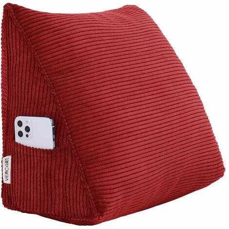 VERCART Coussin De Lecture Compensé, Triangulaire Coussin à Coins, Gros Coussin Canapé, Traversin Tête De Lit Support Arrière, Oreiller Cervical Dossier De Soutien Lombaire, Velours Côtelé, Marron 45cm - Marron 1 VERCART Coussin De Lecture Compensé, Triangulaire Coussin à Coins, Gros Coussin Canapé, Traversin Tête De Lit Support Arrière, Oreiller Cervical Dossier De Soutien Lombaire, Velours Côtelé, Marron 45cm - Marron
